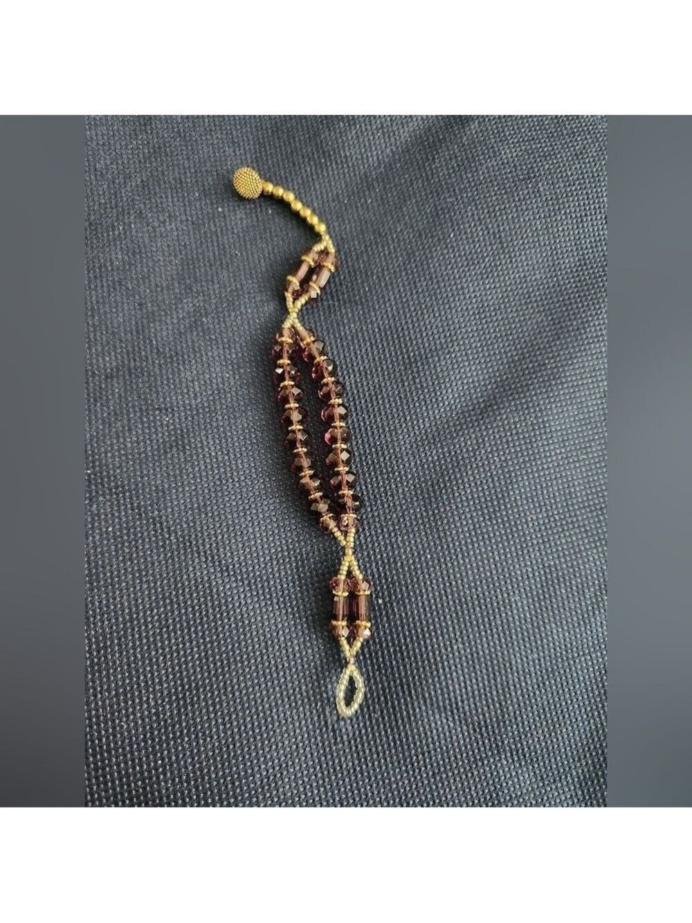 Guatemalan Genuine Amethyst & Gold Bead Bracelet